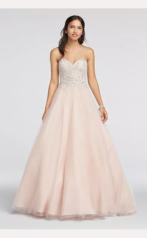 Crystal Beaded Strapless Sweetheart Prom Dress Image 1