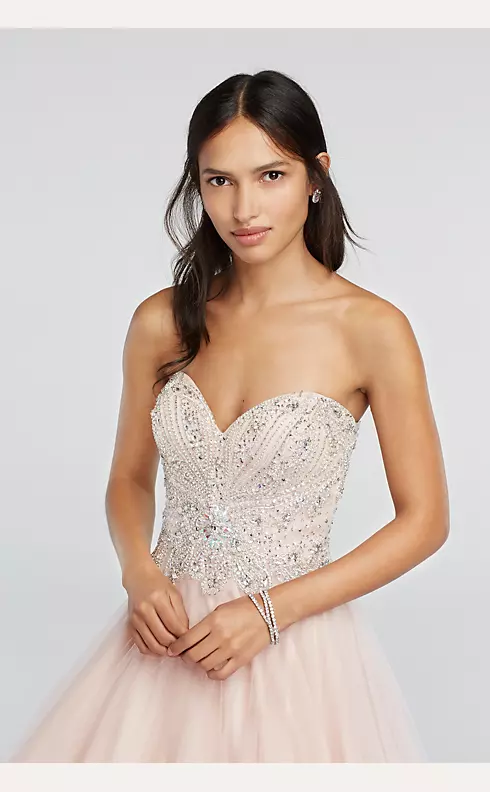 Crystal Beaded Strapless Sweetheart Prom Dress Image 3