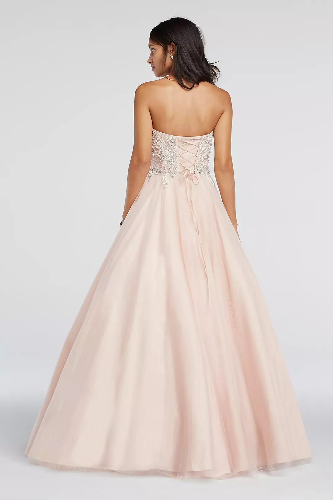Crystal Beaded Strapless Sweetheart Prom Dress Image 2