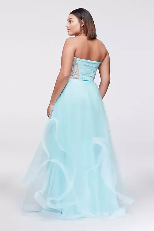 Tiered Tulle Gown with Crystal and Pearl Bodice Image 2