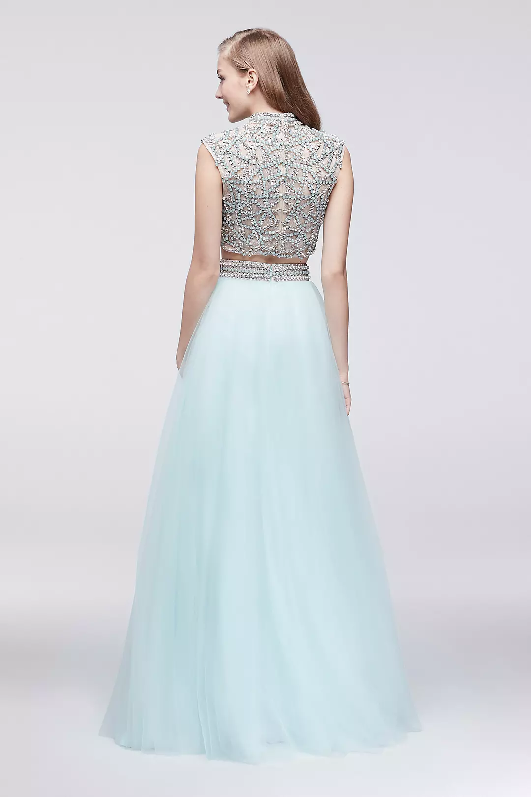 Jeweled High-Neck Top and Tulle Skirt Set Image 2