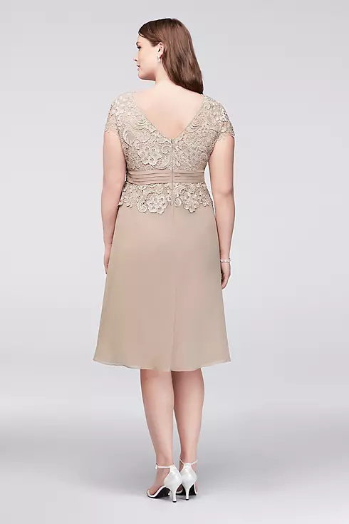 Brooch Waist Lace and Chiffon Plus Size Dress  Image 2