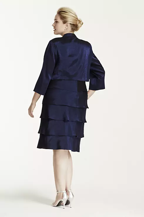 3/4 Sleeve Short Shimmer Jacket Dress Image 5