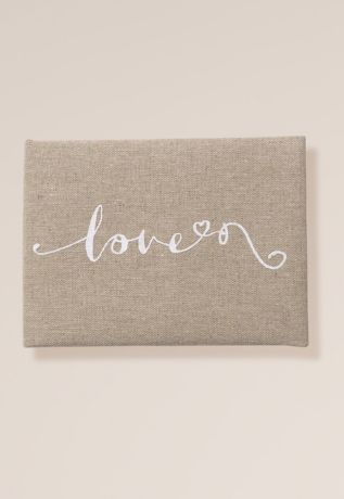 Love Script Linen Guest Book David's Bridal