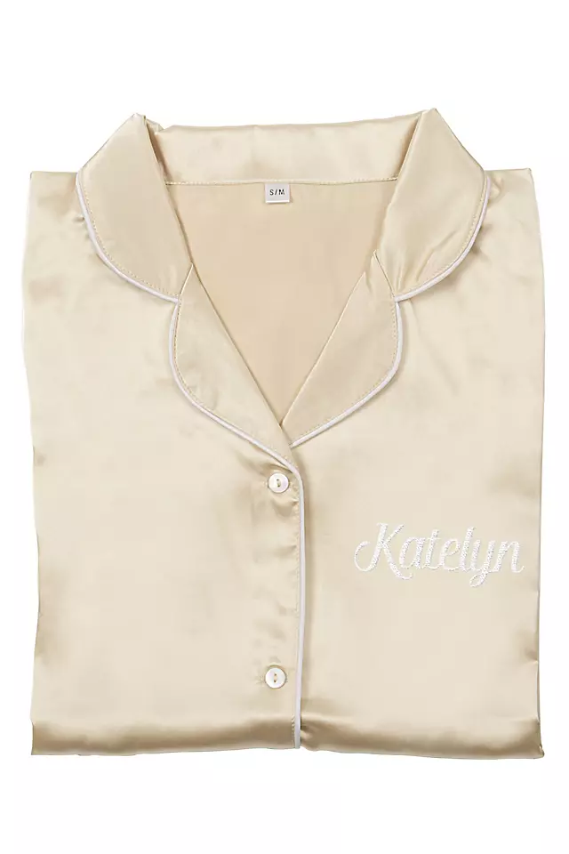 Personalized Embroidered Name Satin Night Shirt Image 6