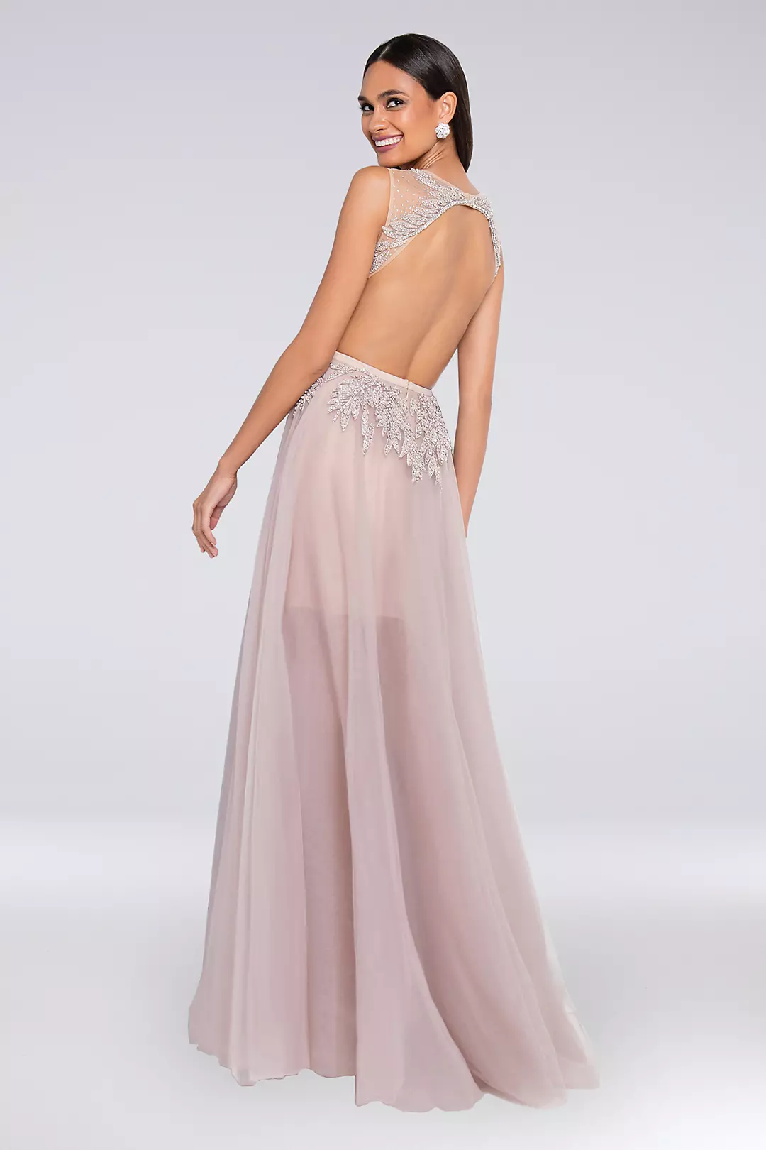 Beaded Tulle Tank Ball Gown with Short Lining Image 2