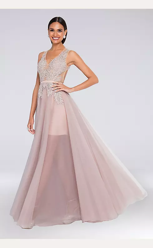 Beaded Tulle Tank Ball Gown with Short Lining Image 1