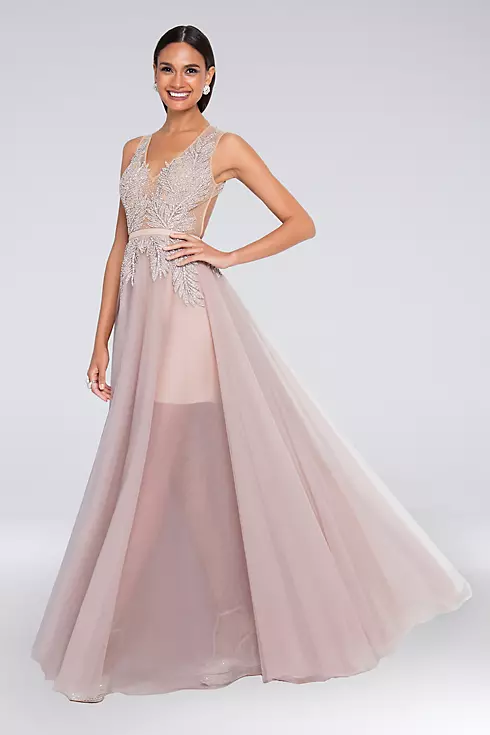 Beaded Tulle Tank Ball Gown with Short Lining Image 1