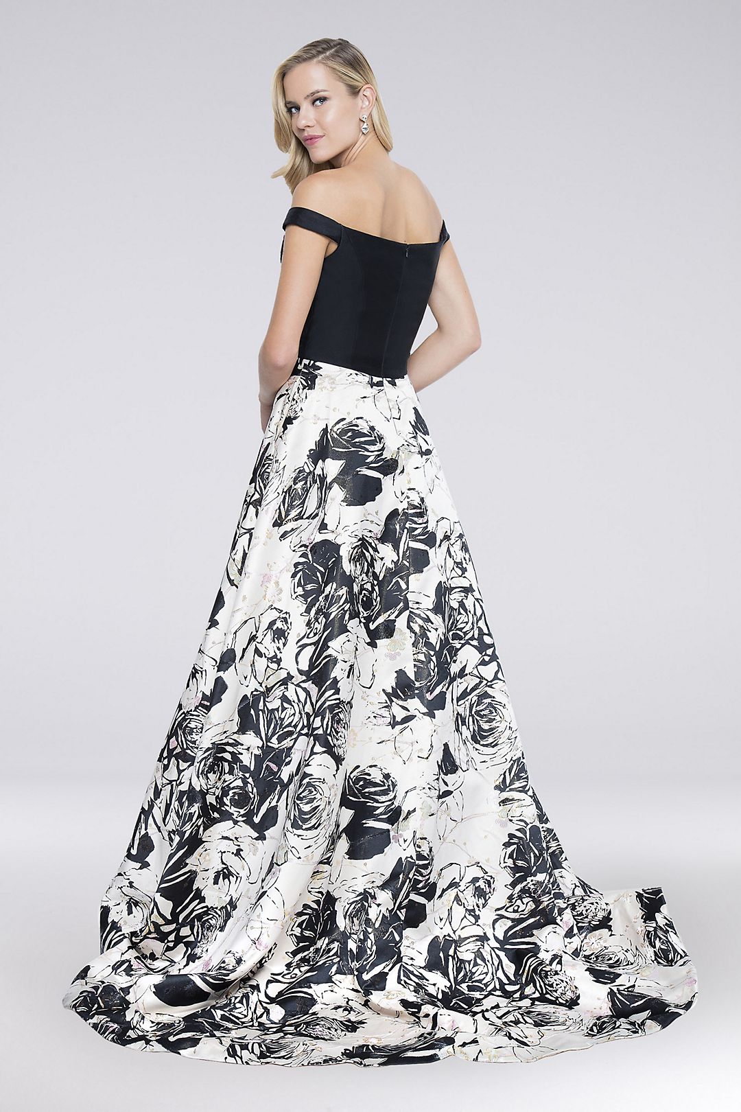 Bow-Tied Off-the-Shoulder Mikado Ball Gown Image 2