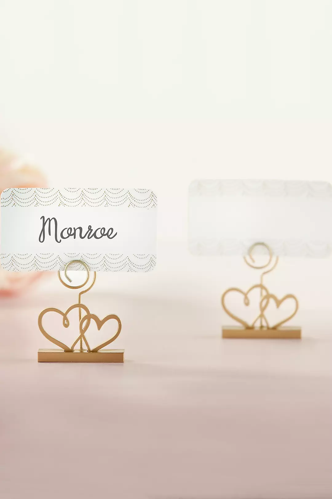 Gold Double Heart Place Card Holder Set of 12 Image 2