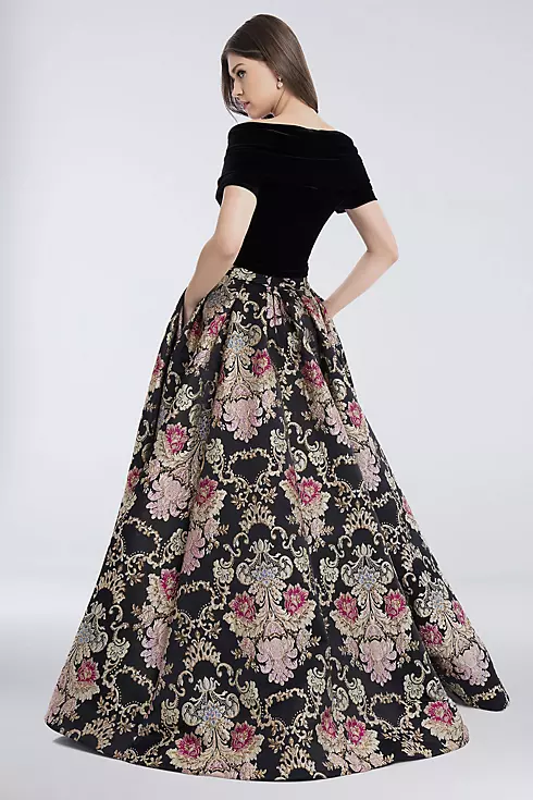 Velvet Off-the-Shoulder Tapestry Ball Gown Image 2