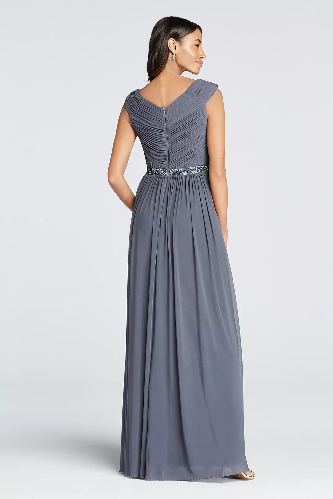 Cap Sleeve V-Neck Floor Length Dress Image 2