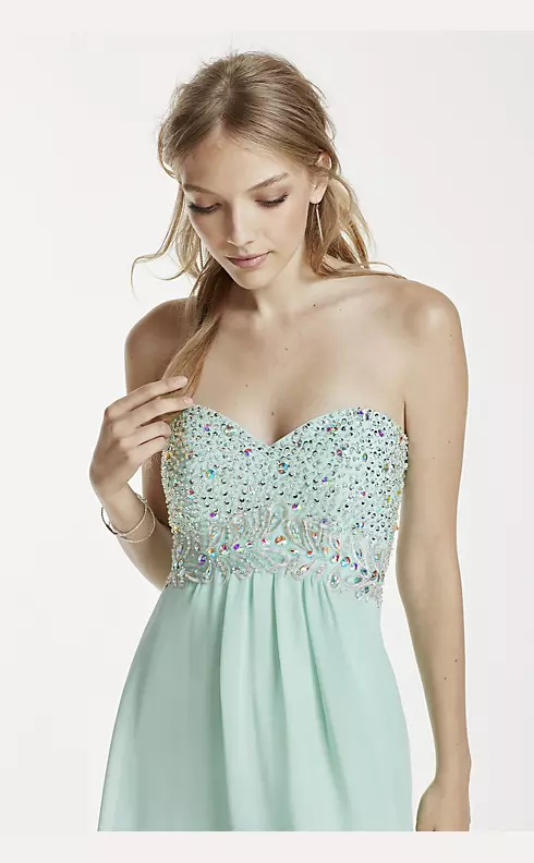 Sequin and Crystal Embellished Chiffon Dress Image 3