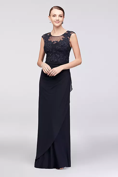 Crystal-Embellished Corded Lace Illusion Gown Image 1