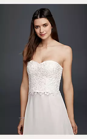 Strapless Beaded Lace Corset Top Image 1