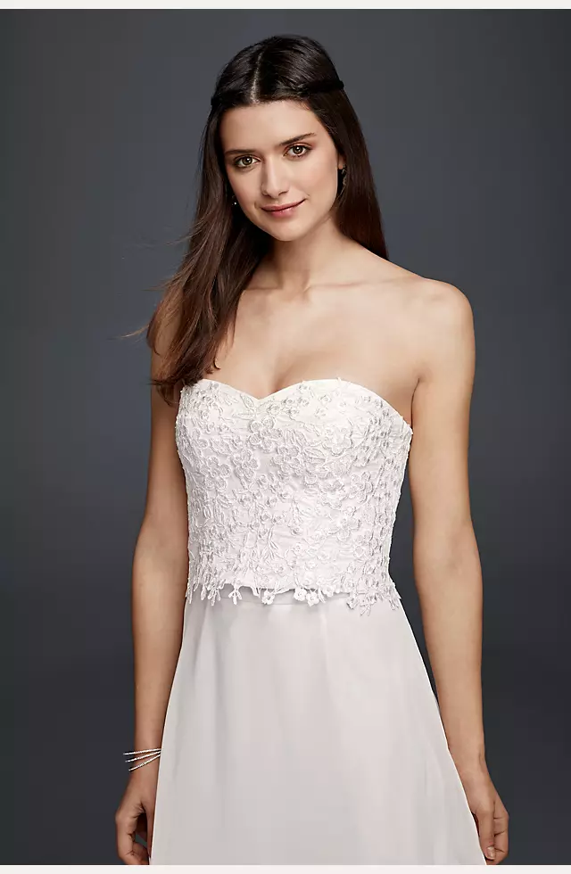 Strapless Beaded Lace Corset Top Image