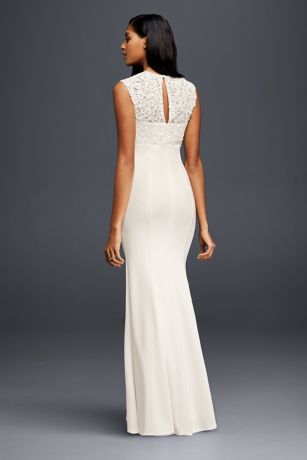 david's bridal scalloped crepe