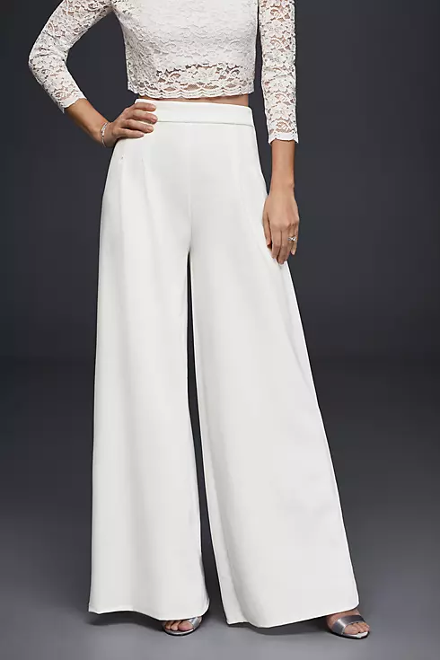 Crepe Wide-Leg Trousers Image 1
