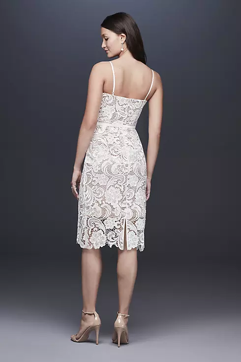 Paisley Lace Illusion Sheath Dress with Sheer Hem Image 2