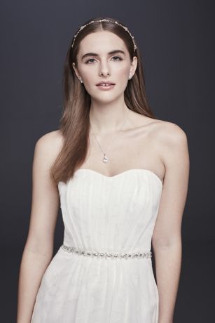 Shimmering High-Low Dress with Beaded Waist | David's Bridal