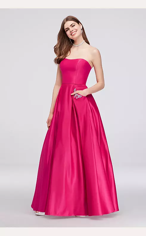 Satin Sweetheart Ball Gown with Crystal Pockets Image 1