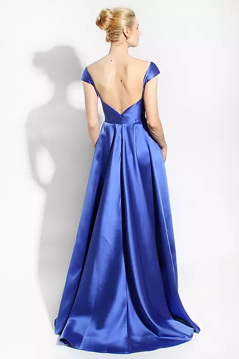 Sweetheart Mock Wrap Ball Gown with Cap Sleeves Image 2