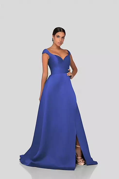 Sweetheart Mock Wrap Ball Gown with Cap Sleeves Image 1