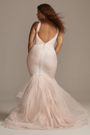 bandage mermaid trumpet gown with horsehair trim