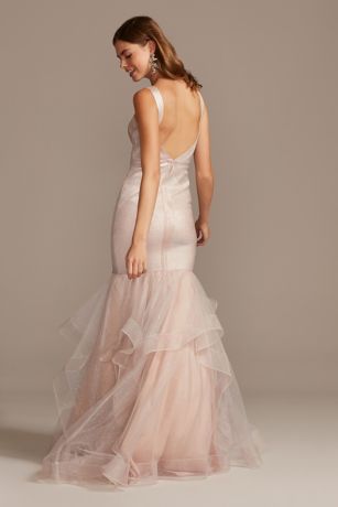 bandage mermaid trumpet gown with horsehair trim