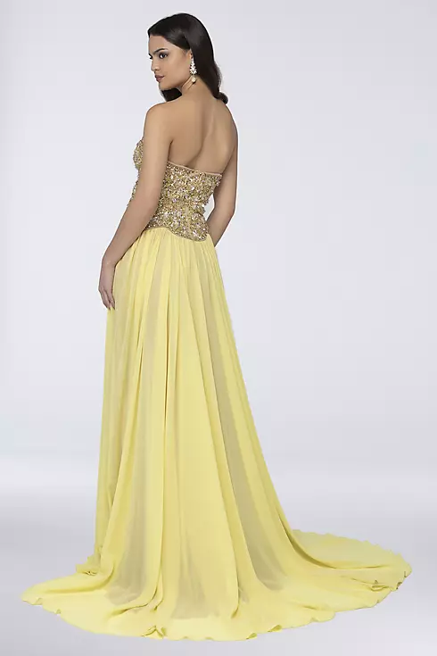 Chiffon Strapless Dress with Sequins and Beading Image 2