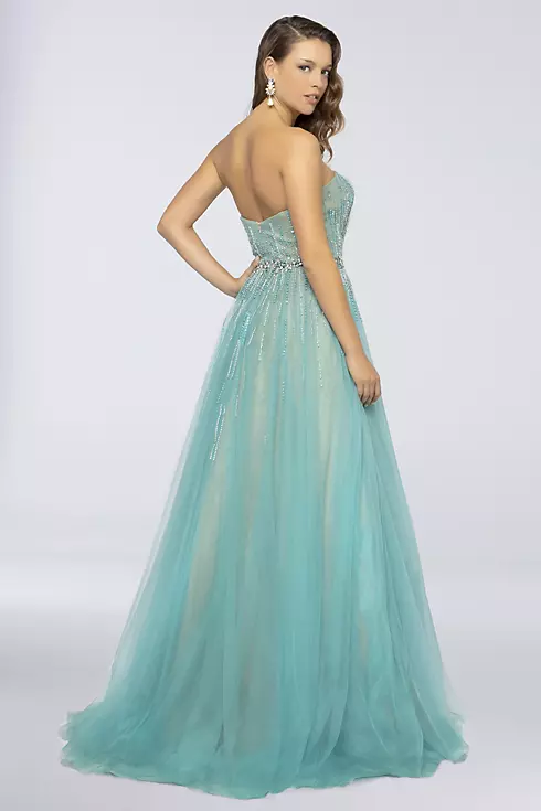 Strapless Sequin Tulle Ball Gown with Beading Image 2