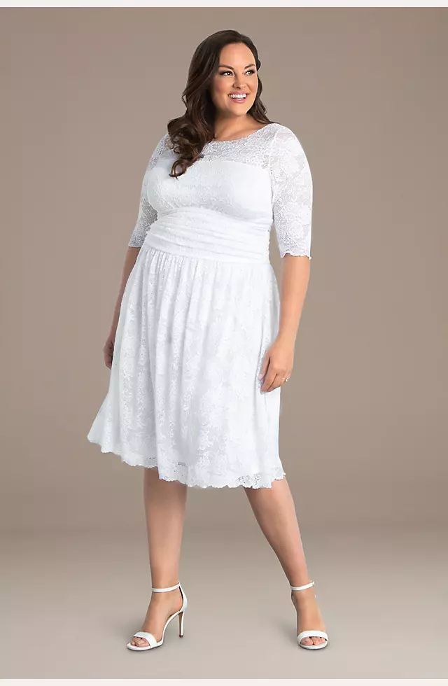Aurora Lace Plus Size Short Wedding Dress Image 2