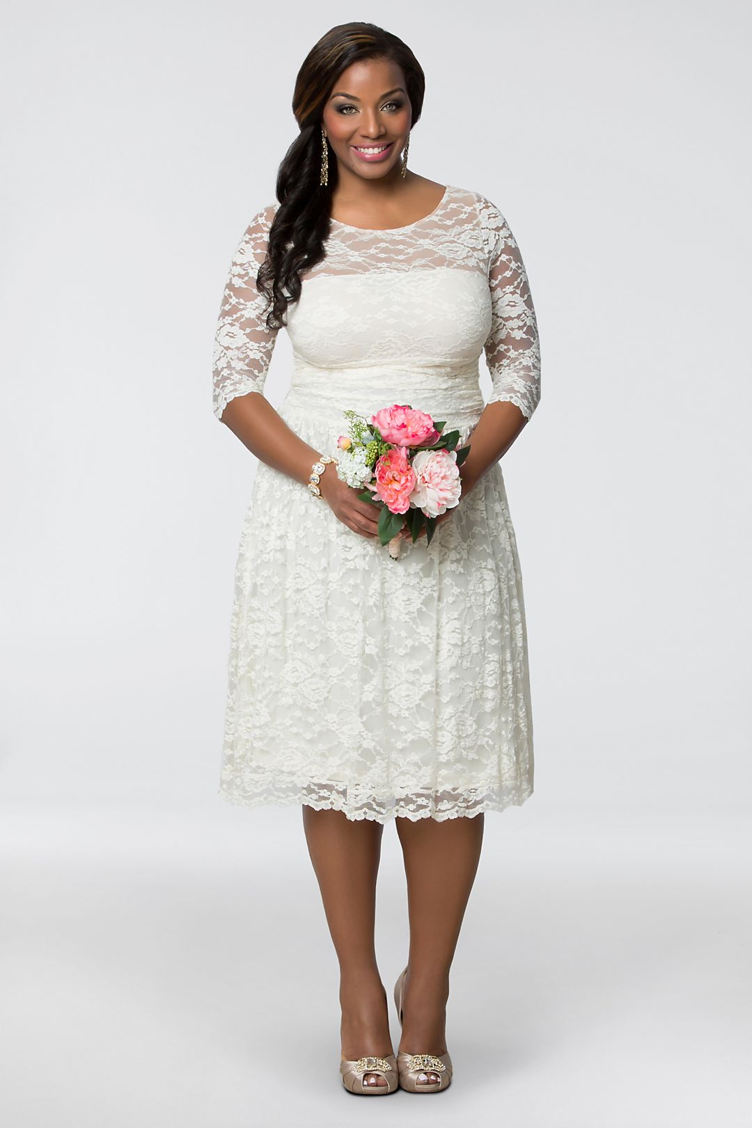 Aurora Lace Plus Size Short Wedding Dress | Bridal