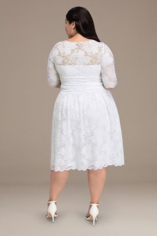 Aurora Lace Plus Size Short Wedding Dress | David's Bridal