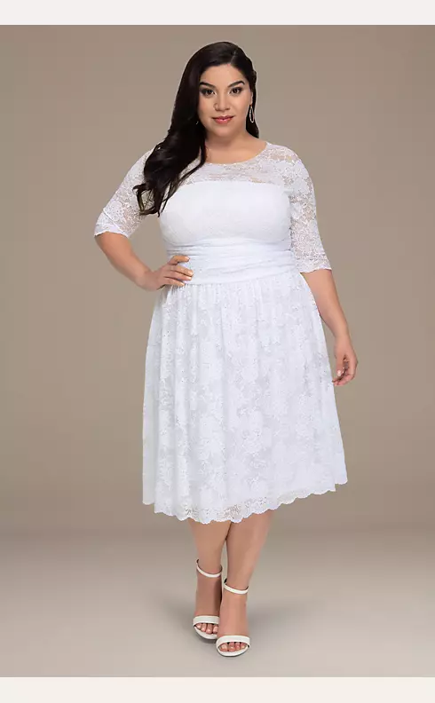 Aurora Lace Plus Size Short Wedding Dress Image 1