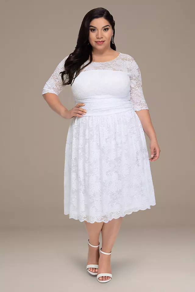 Aurora Lace Plus Size Short Wedding Dress Image