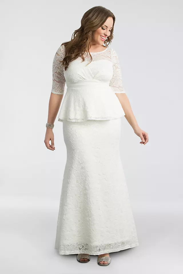 Poised Peplum Plus Size Wedding Gown Image