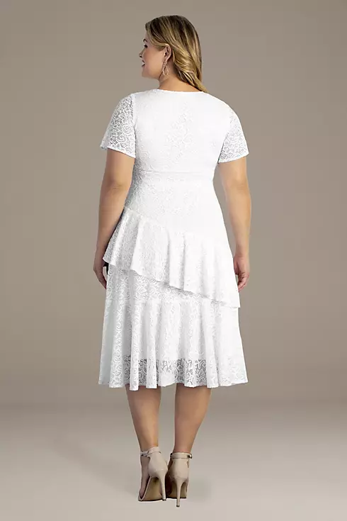 Harmony Tiered Lace Plus Size Short Wedding Dress Image 3