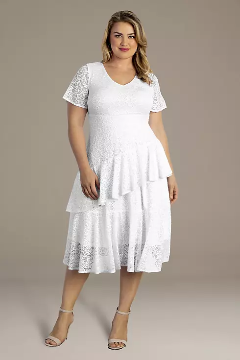 Harmony Tiered Lace Plus Size Short Wedding Dress Image 1
