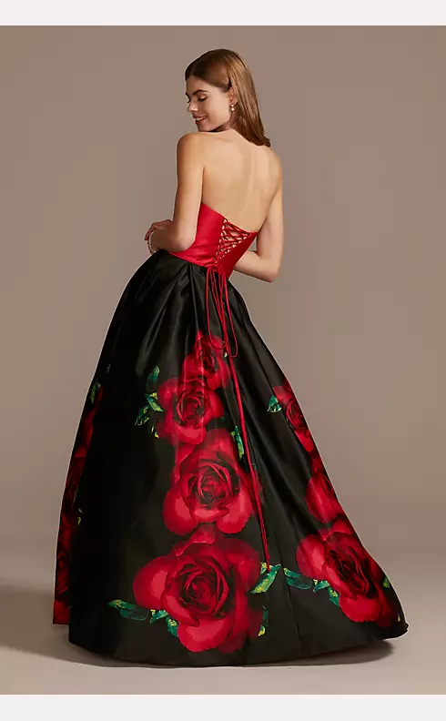 Blooming Rose Sweetheart Strapless Satin Ball Gown Image 2
