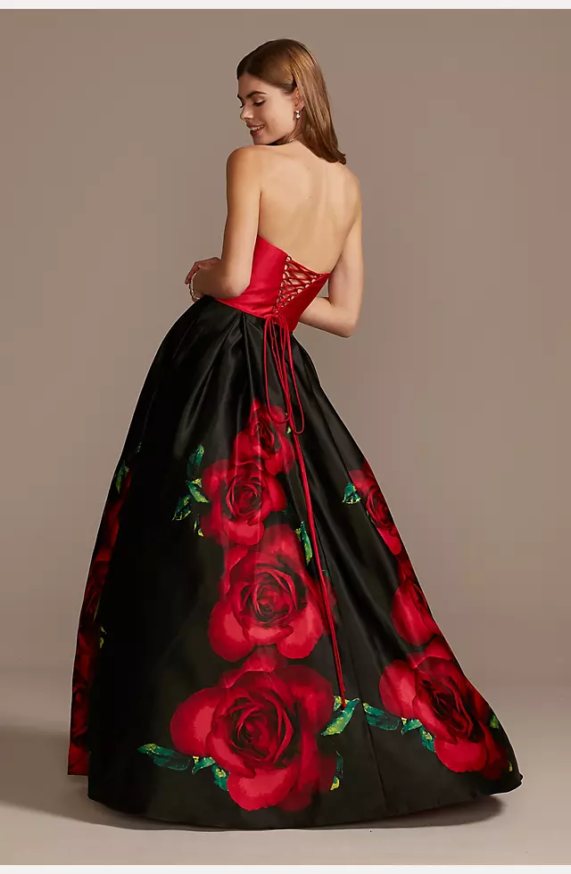 Blooming Rose Sweetheart Strapless Satin Ball Gown Image 2