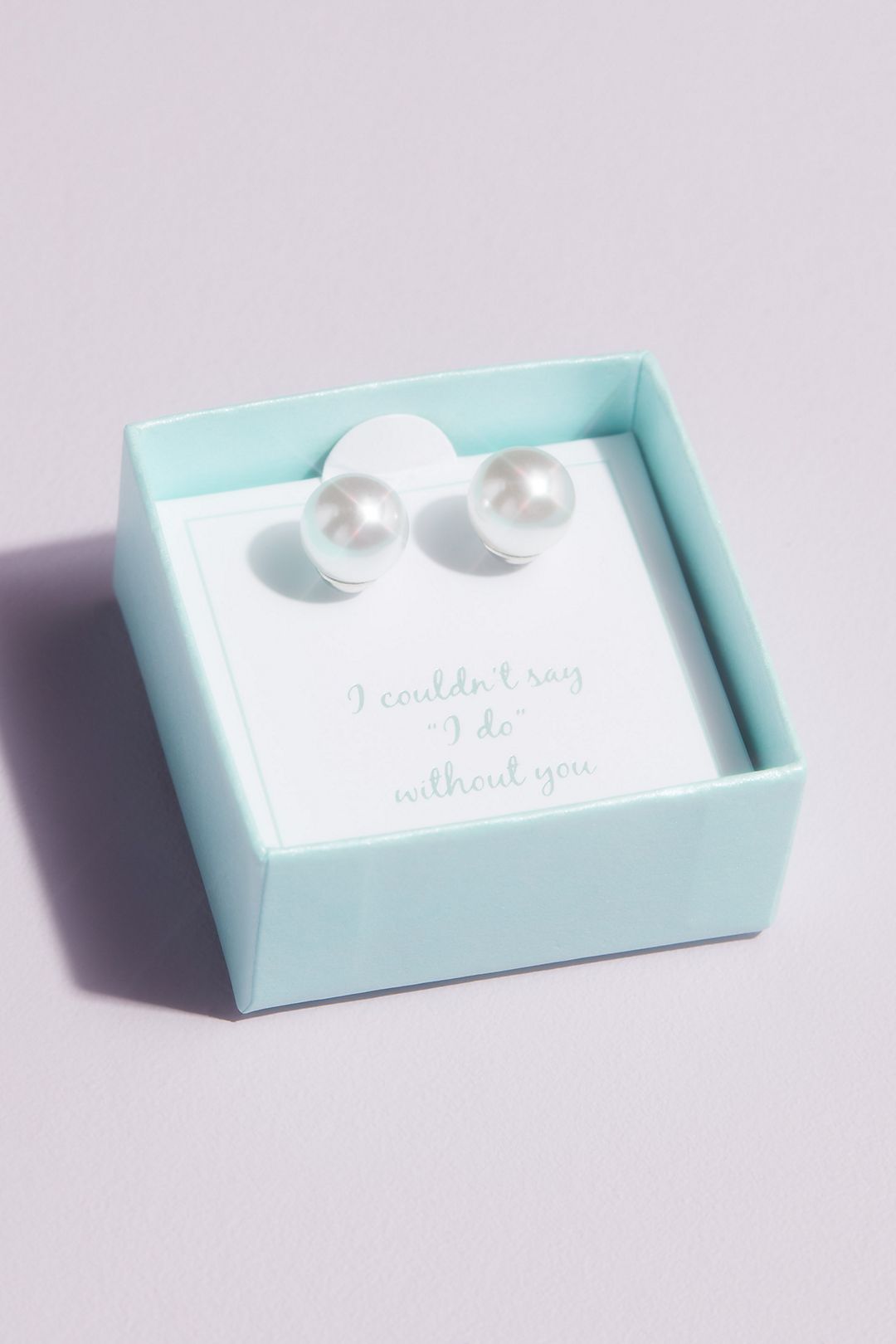 Say I Do Pearl Stud Earrings with Gift Box Image 3