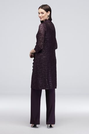 Long Lace Jacket Three-Piece Pantsuit | David's Bridal