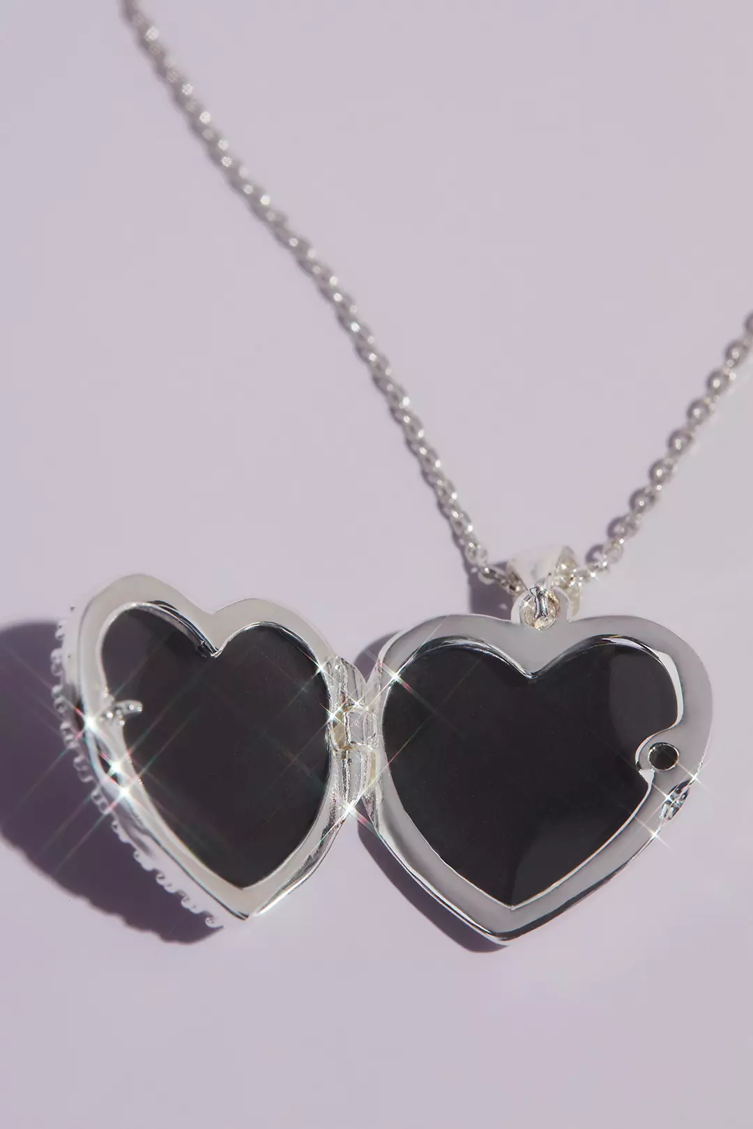 Crystal Embellished Heart Locket Pendant Necklace Image 3
