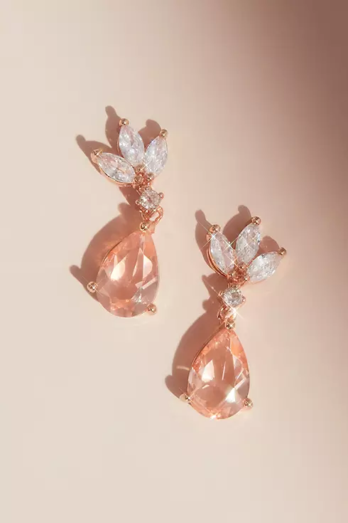 Pear-Cut Gemstone Earrings with Marquise Crystals Image 2