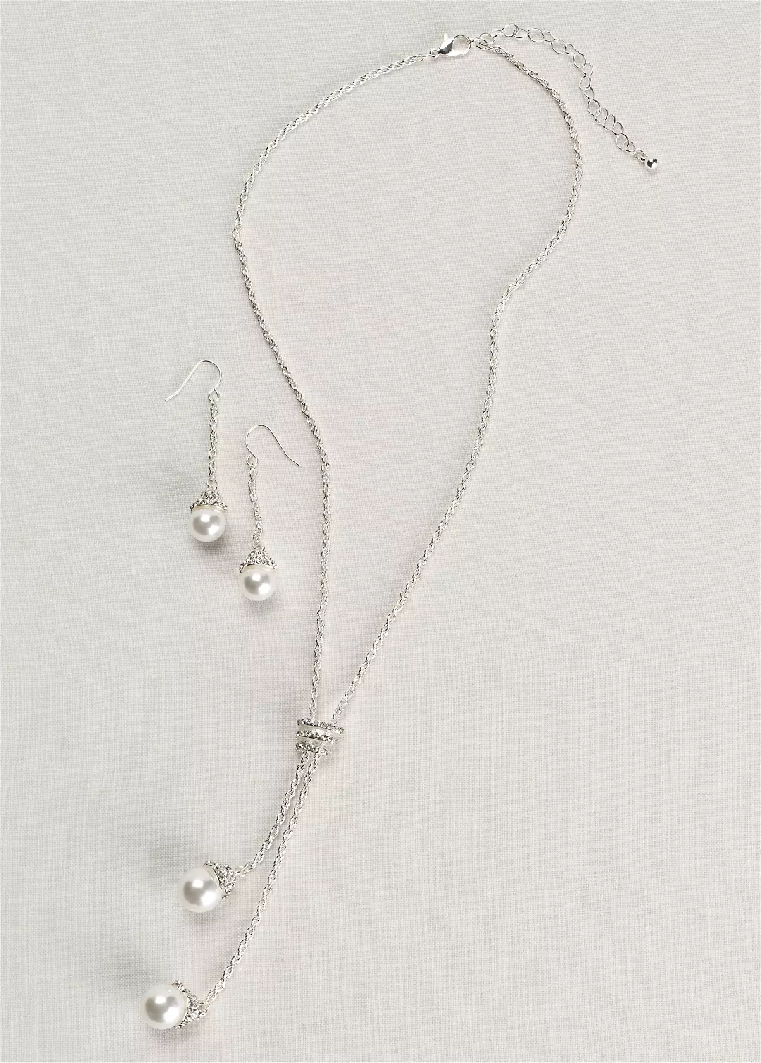 Pearl and Crystal Lariat Set Image 2