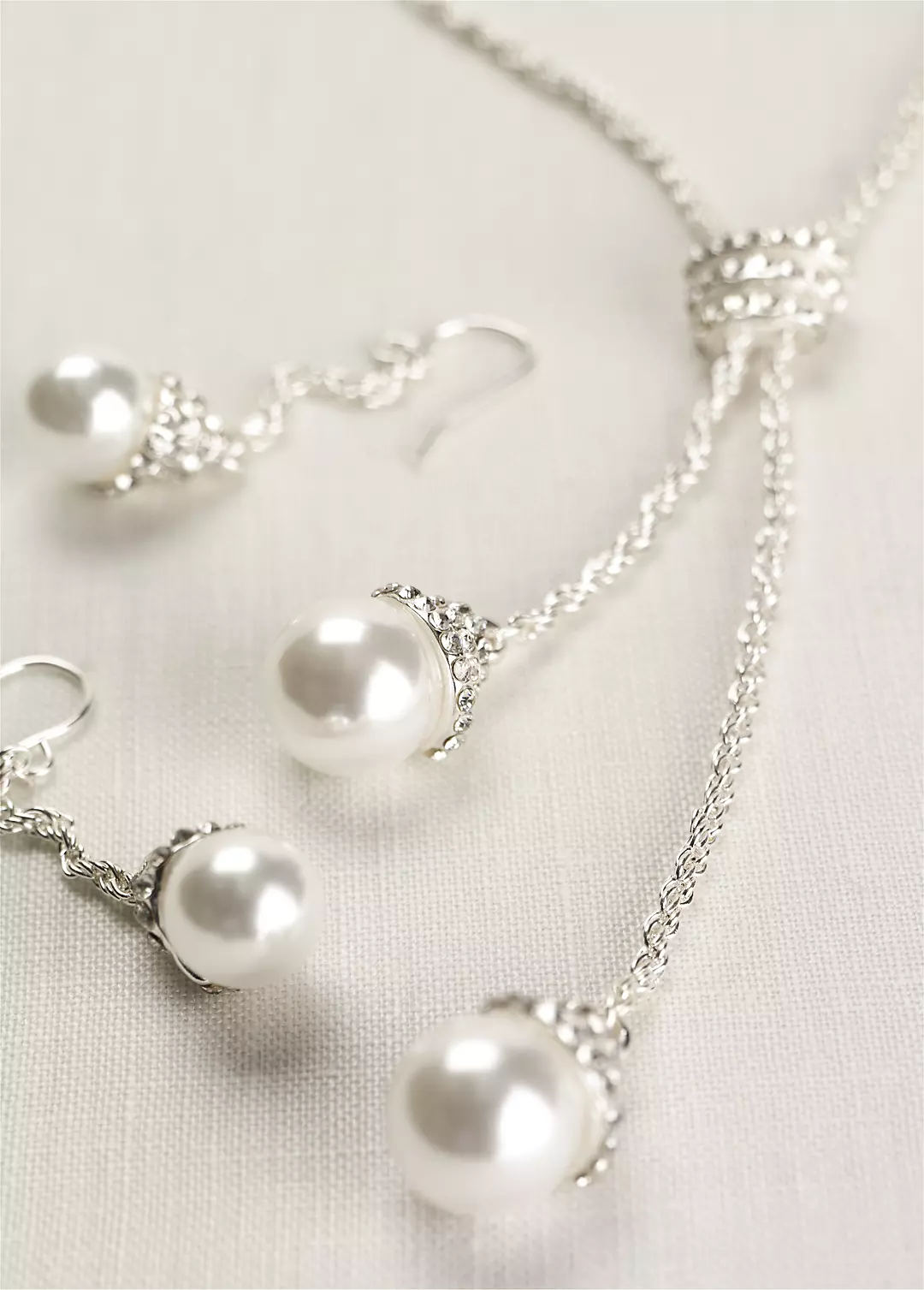 Pearl and Crystal Lariat Set Image