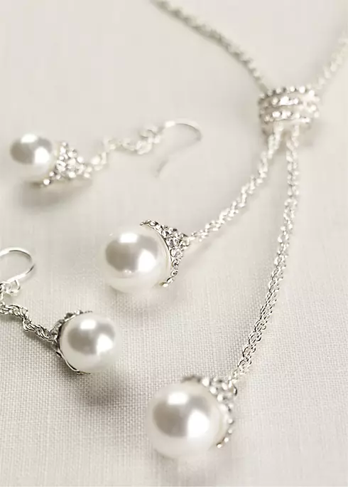 Pearl and Crystal Lariat Set Image 1