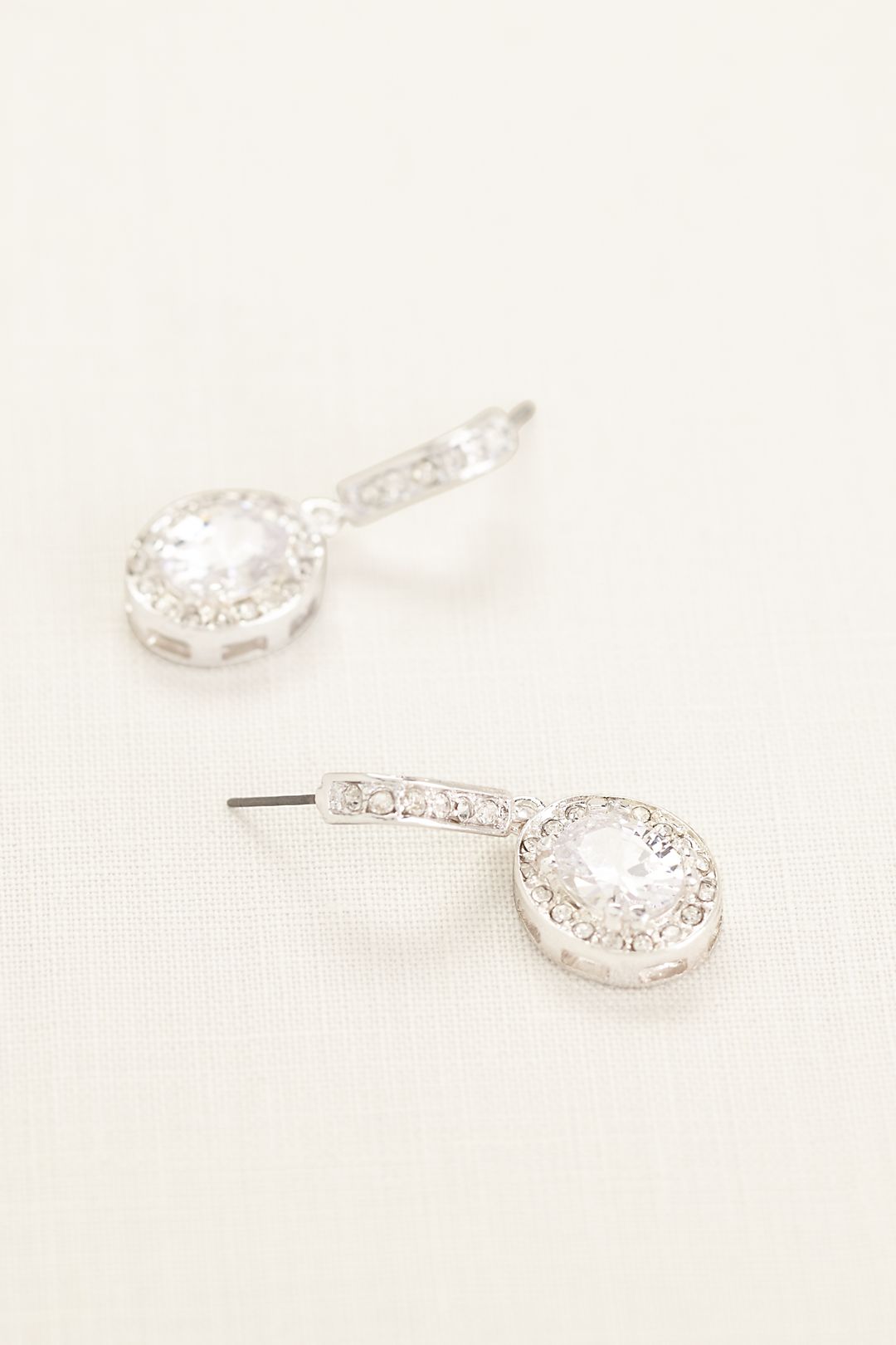Pave Crystal Drop Earrings Image 1