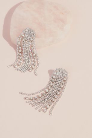 Arched Crystal Fringe Earrings